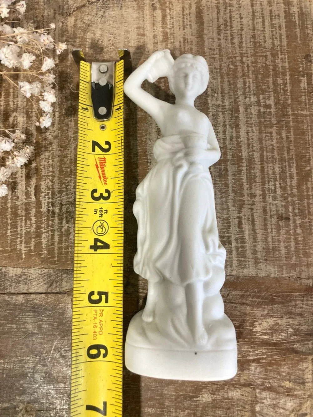 Matte White Vintage Ceramic Figurine Made in Japan Woman with Jars